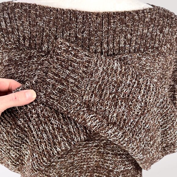 Croft & Barrow Marled Knit Sweater Brown White Pullover Medium - Picture 8 of 9